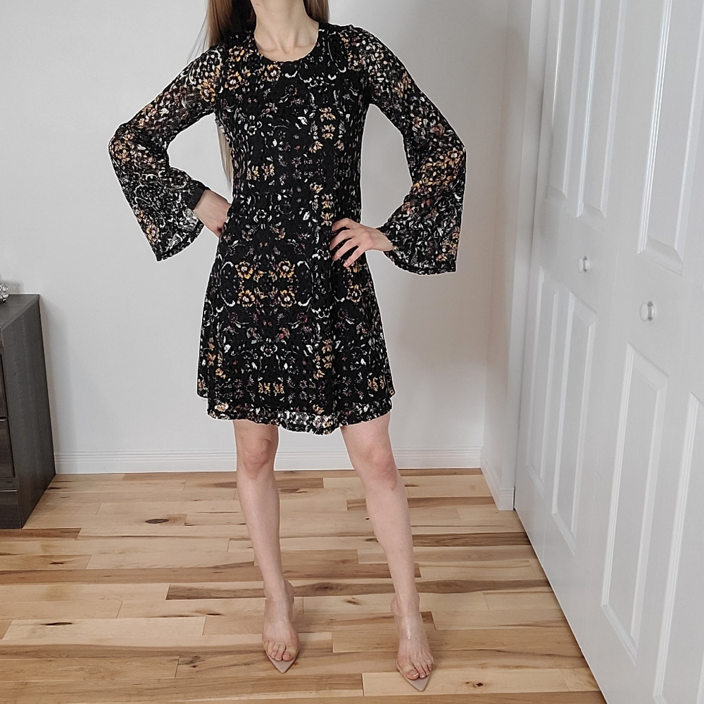 Xhilaration long sleeve lace mini dress